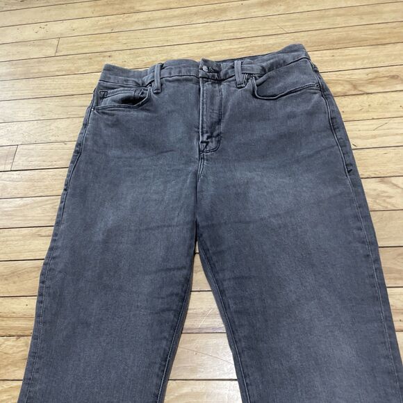 Good American Classic Jeans Women 10 30 Black GCRH25TFT Raw Hem Skinny High Rise - Picture 15 of 16